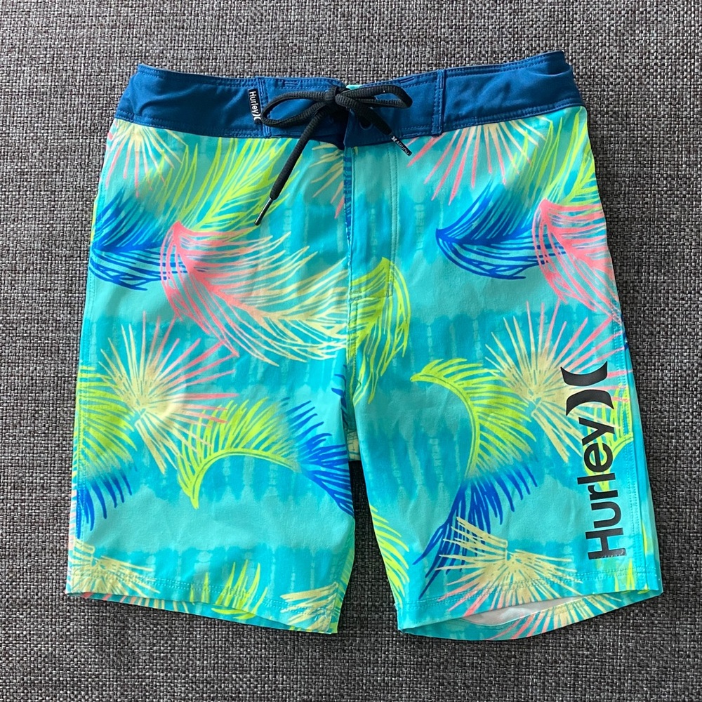 Boys 7 Hurley Blue Boardshorts Unlined Swim Trunks